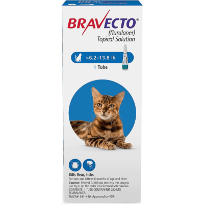 Bravecto Topical Solution for Cats, 6.2-13.8 lbs, (Blue Box)