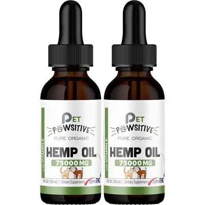 Pet Pawsitive - 2 Pack - Hemp Oil for Dogs and Cats