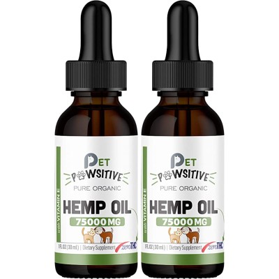 Pet Pawsitive - 2 Pack - Hemp Oil for Dogs and Cats