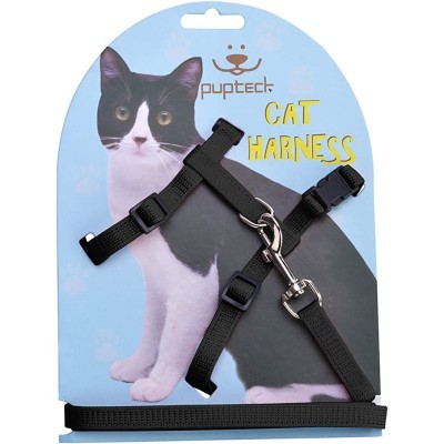 PUPTECK Adjustable Cat Harness Nylon Strap Collar with Leash