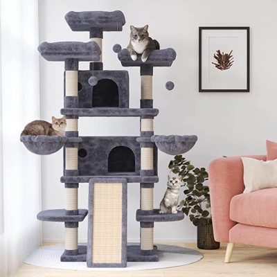SHA CARLIN 68 Inches Multi-Level Large Cat Tree for Large Cats/Big Cat Tower