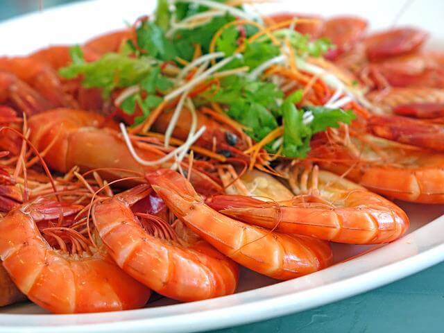 prawns on plate