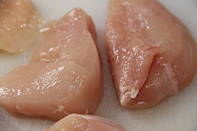 raw chicken breast zoomed