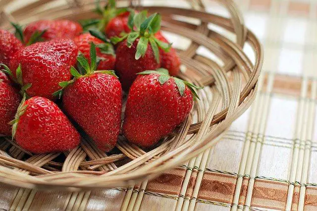 strawberries on table